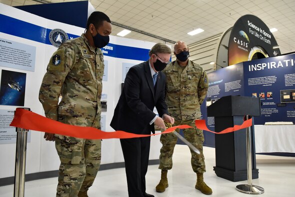 The exhibit celebrates the innovations and history of the Space Force as its own service branch. (U.S. Space Force photo by Airman 1st Class Wyatt Stabler)
