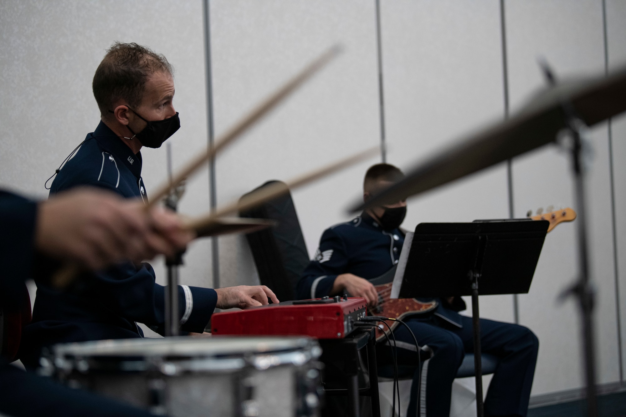 Airmen playing instruments