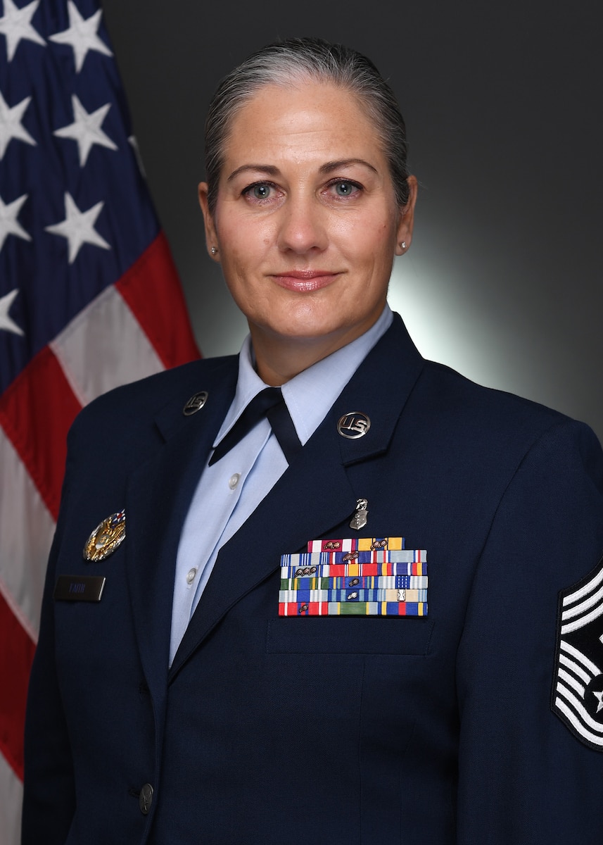 Chief Master Sgt. Sarah Faith official photo.