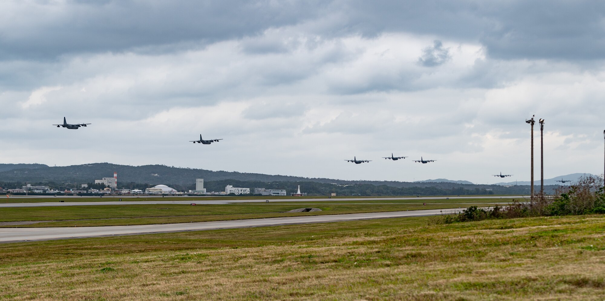 Planes fly over Kadena.