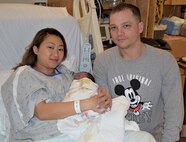 Gina and Joshua Steitzer welcomed their new son, Isaac, at 4:34 a.m., Jan. 6, 2022. Isaac was the first baby born in the New Year at Naval Hospital Bremerton’s Northwest Beginnings Family Birth Center to proud parents Gina and Joshua, chief damage controlman assigned to USS Nimitz (CVN 68).. Isaac weighed 7 pounds, 12 ounces, and is 20 inches long (Official Navy phot by Douglas H Stutz, NHB/NMRTC public affairs officer).