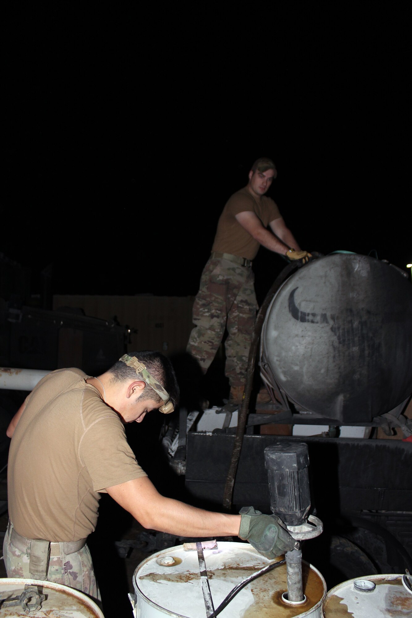The Airmen from the 577th EPBS are visiting air bases around the Central Command area of responsibility, performing the rubber removal task