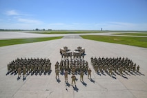 Airmen from the 791st Missile Security Forces Squadron gather for a group photo July 28, 2020, at Minot Air Force Base, North Dakota. (U.S Air Force photo by Airman 1st Class Caleb S. Kimmell)