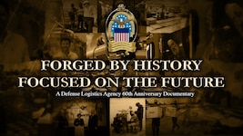 Historic images with the text "forged by history, focused on the future"