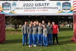 Team Air Force at the 2022 Armed Forces Cross Country Championship held in conjunction with the USA Track and Field National Cross Country Championship at Mission Bay Park in San Diego, Calif. on January 8th.  Runners from the Marine Corps, Navy (with Coast Guard) and Air Force compete for gold.  (Department of Defense Photo - Released)