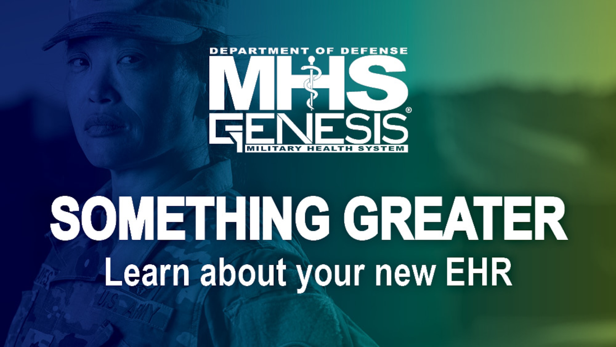 Graphic says, "Something greater, learn about your new EHR."