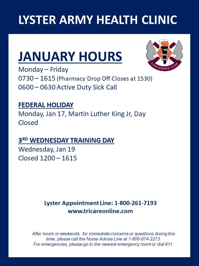 January Holiday Hours