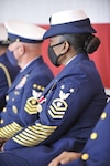 Master Chief Rashaun Morris retirement ceremony Cape Cod, October 17, 2020. Morris retired after 33 years of service. (U.S. Coast Guard photo by Petty Officer 3rd Class Carlos Tobon)