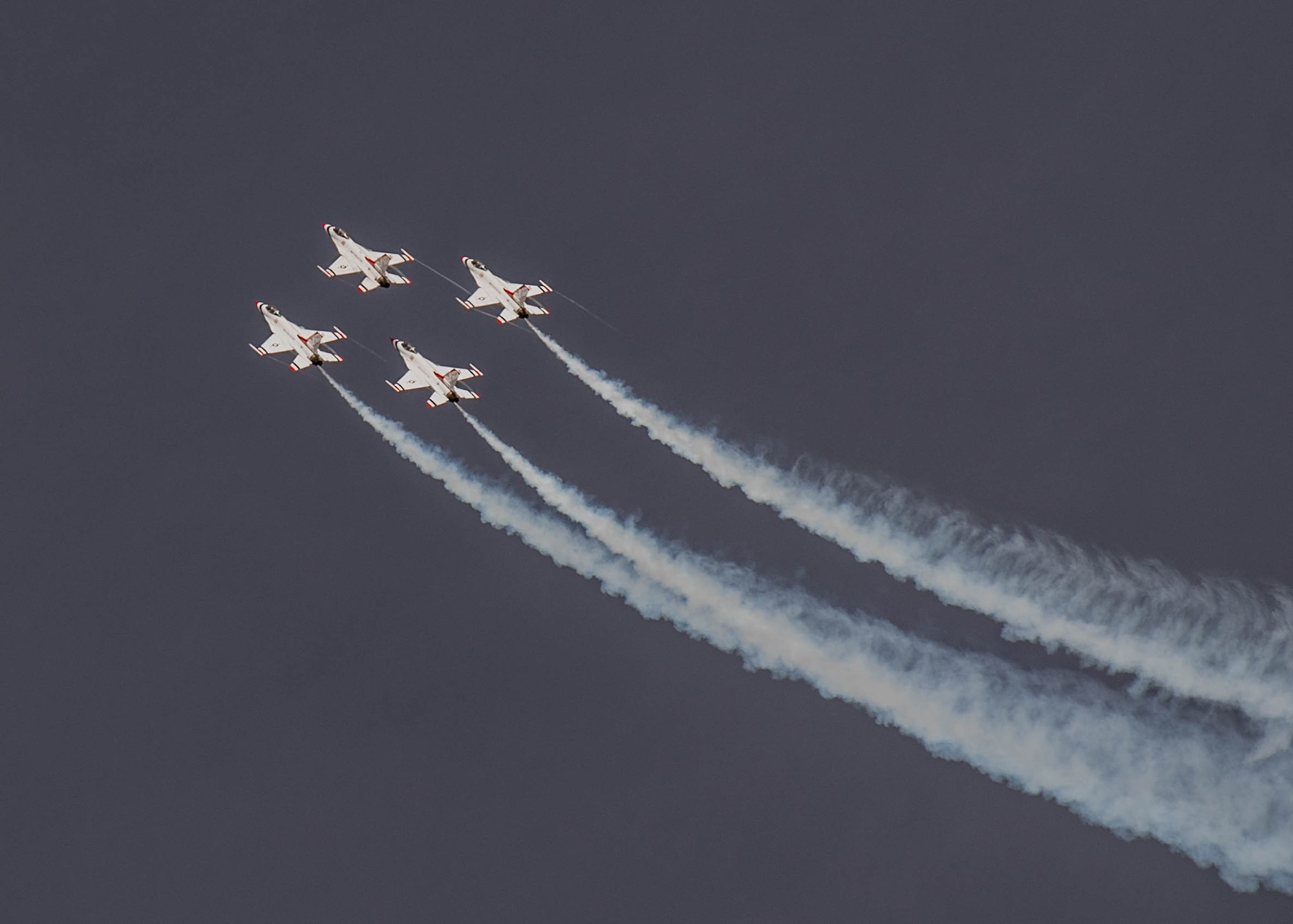 Photo of Thunderbirds in diamond formation during the team's first winter training trip practice for 2022