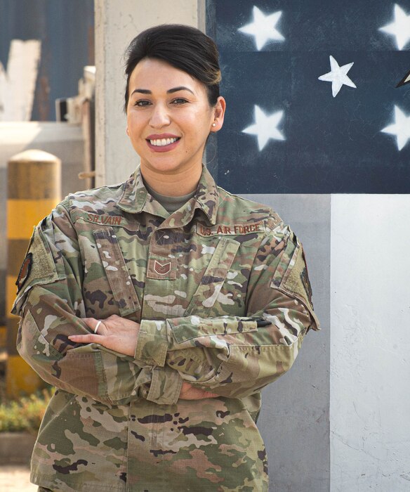 Tech. Sgt. Julia Juvera-Silvain, non-commissioned officer in charge of the 380th Expeditionary Logistics Readiness Squadron’s transportation management office, runs a shop that plays a critical role in the American military presence overseas. Deployed from the 944th Fighter Wing, Luke Air Force Base, Arizona, Juvera-Silvain oversees the day-to-day operations of the outbound cargo section of the transportation management office.