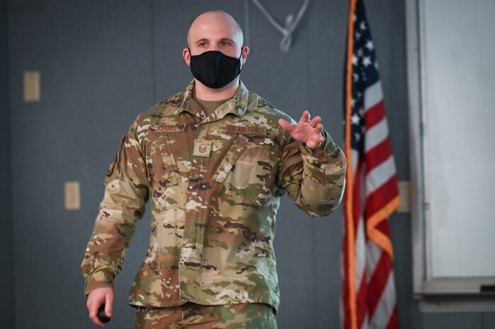 Image of Airmen speaking