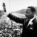 Rev. Martin Luther King, Jr. waves during the March on Washington, Aug. 28, 1963.