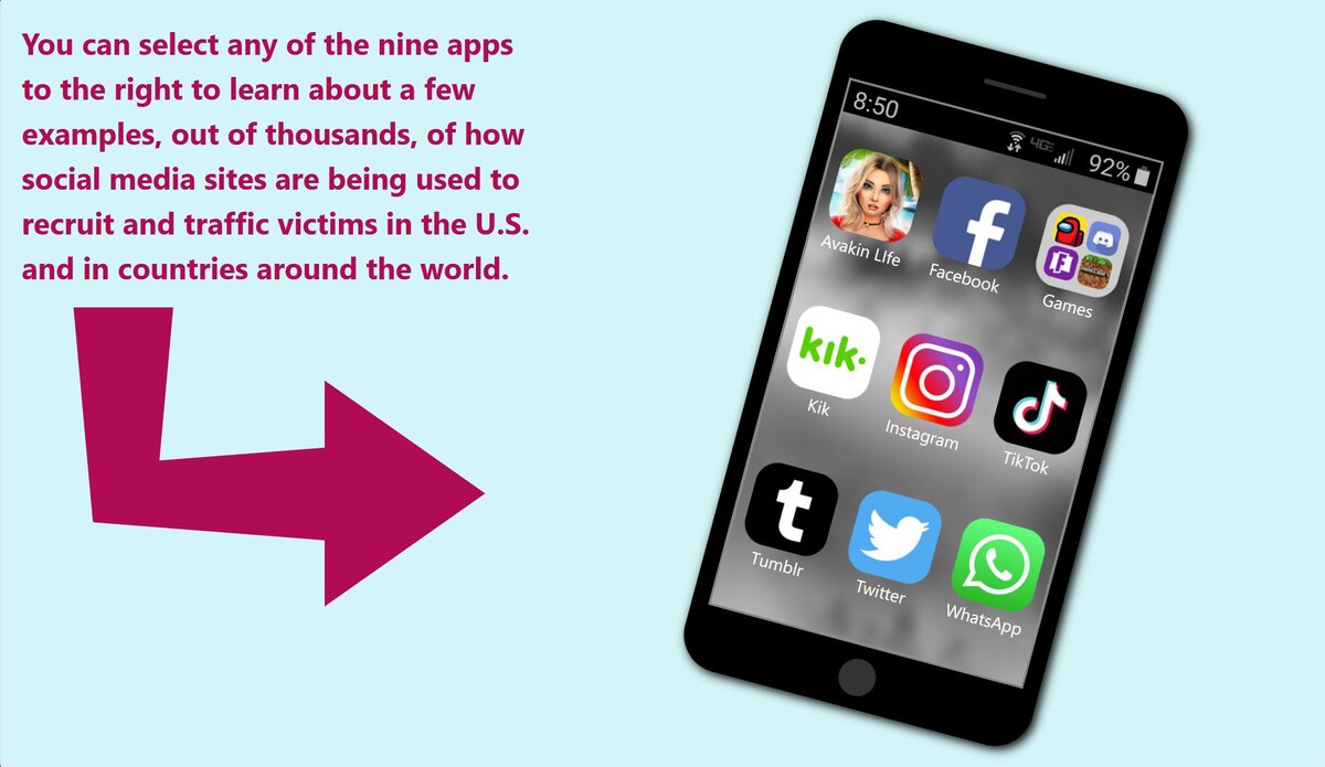 Social media applications.