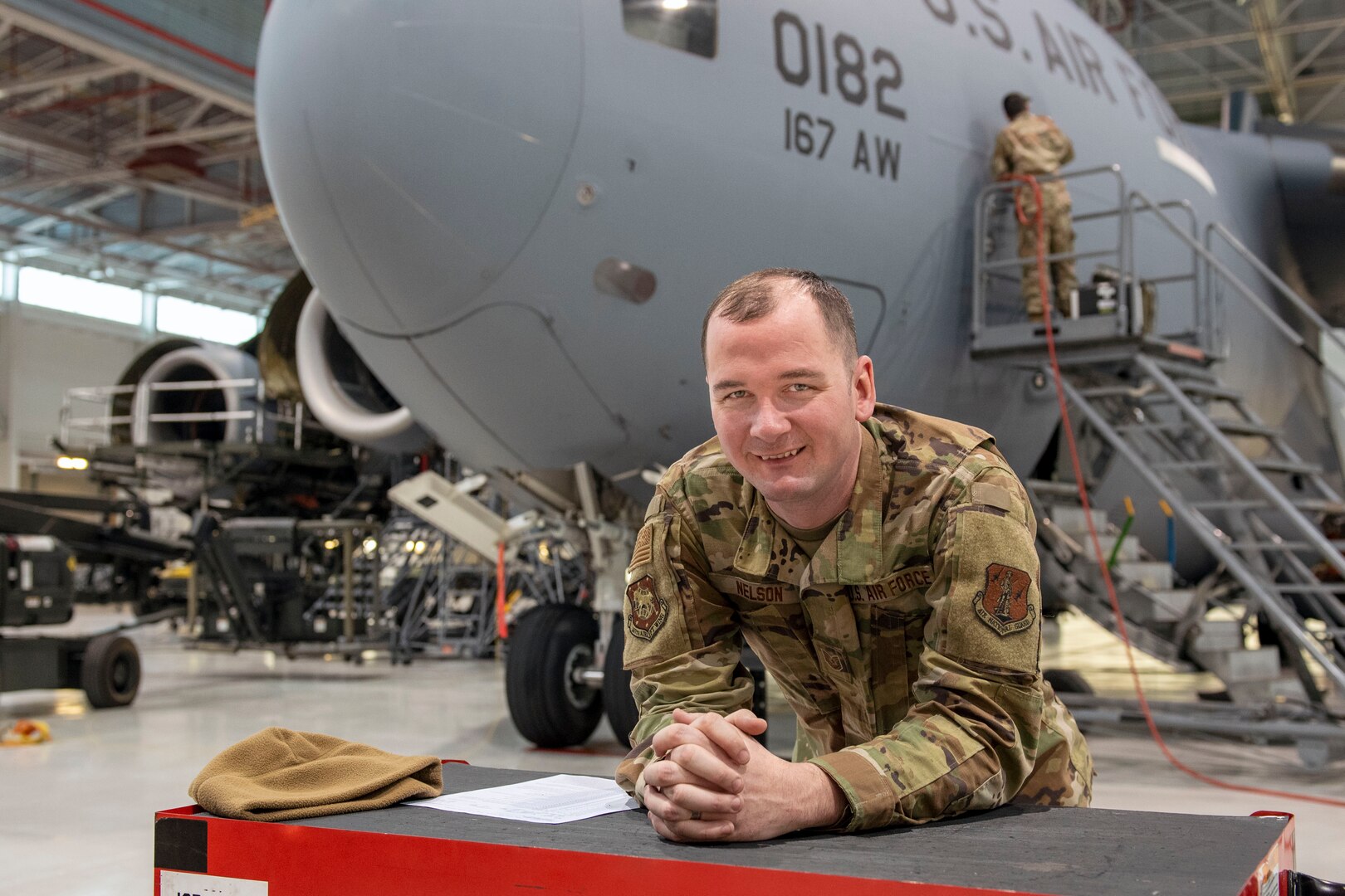U.S. Air Force Tech. Sgt. Jacob Nelson is a crew chief for the 167th Aircraft Maintenance Squadron and the 167th Airlift Wing Airman Spotlight for January 2022