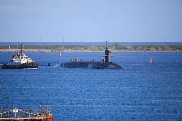 he U.S. Navy ballistic-missile submarine USS Nevada (SSBN 733) arrived at Naval Base Guam, Jan. 15.