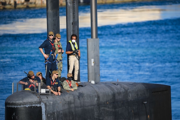 The U.S. Navy ballistic-missile submarine USS Nevada (SSBN 733) arrived at Naval Base Guam, Jan. 15.