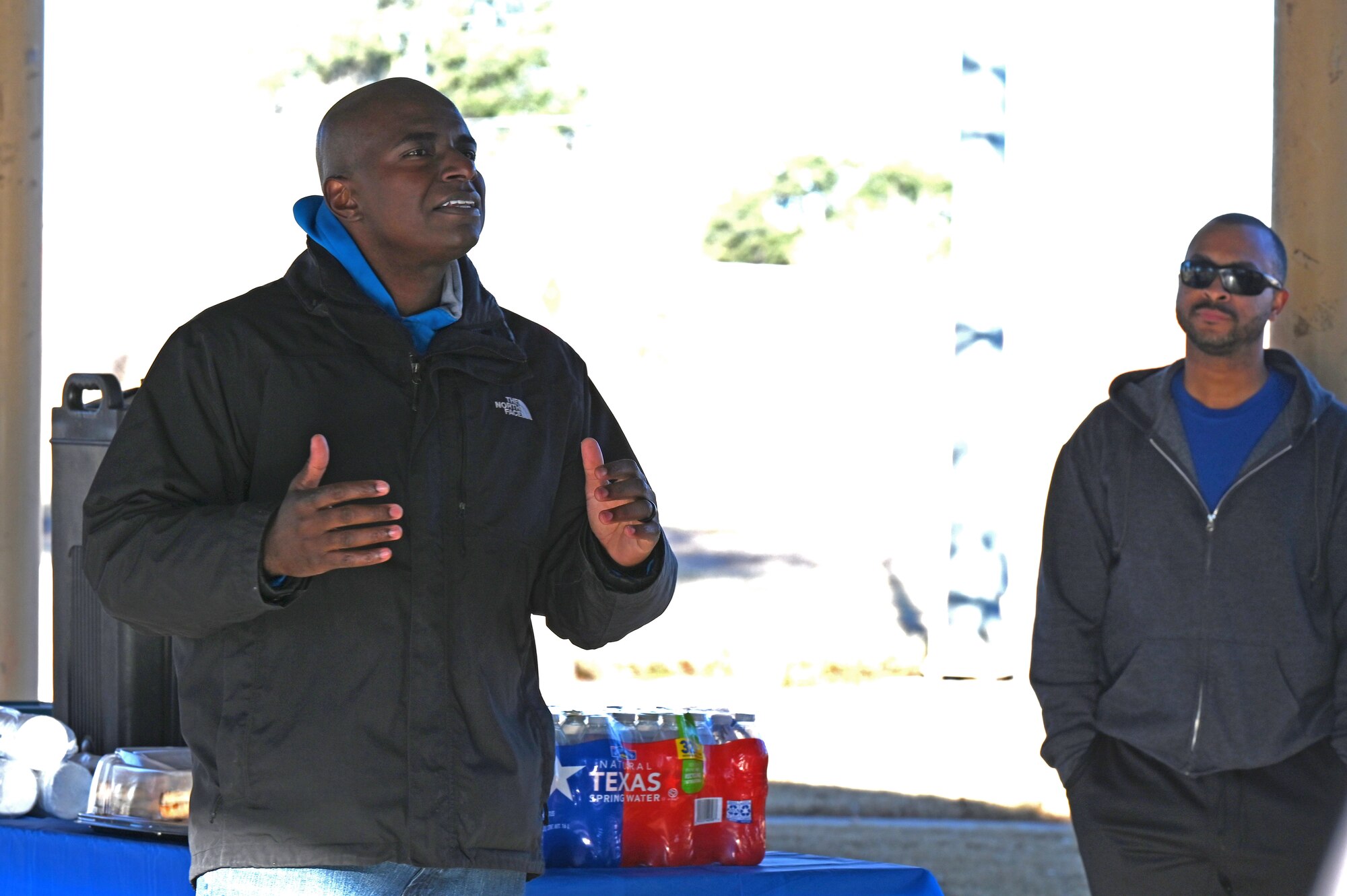 U.S. Air Force Col. James Finlayson, 17th Training Wing vice commander, speaks at the Martin Luther King Jr. Memorial Park in San Angelo, Texas, January 17, 2022. The 17th TRW hosted a day of service in honor of Dr. Martin Luther King Jr. (U.S. Air Force photo by Senior Airman Ashley Thrash)