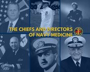 Some of the first Chiefs and Directors of Navy Medicine Staff and Enlisted Corps. Clockwise from top left: Dr. Andrew Jones, 1st Director of Navy Medicine Civilian Corps (2017); HMCM Stephen Brown, Director of Hospital Corps (1979); CAPT Nellie Dewitt, Director of Nurse Corps (1947); Commodore Lewis Angelo, Director of Medical Service Corps (1982); LCDR George Reed, Chief of Dental Corps (1922); RDML Robert Higgins, Chief of Medical Corps (1989).