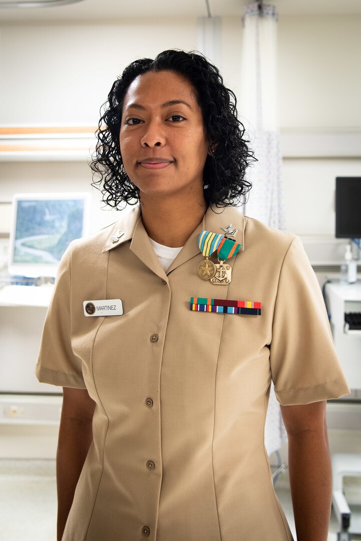 Petty Officer 3rd Class Natassia Martinez, RT (R), received the Military Outstanding Volunteer Medal in recognition for her dedication to the Carteret County Human Society and the Carteret Big Clean Sweep.  Martinez, a native of Murrieta, California, serves as a Radiologic Technologist aboard Naval Health Clinic Cherry Point and enjoys the opportunity to serve the Eastern NC community through work benefitting animals.