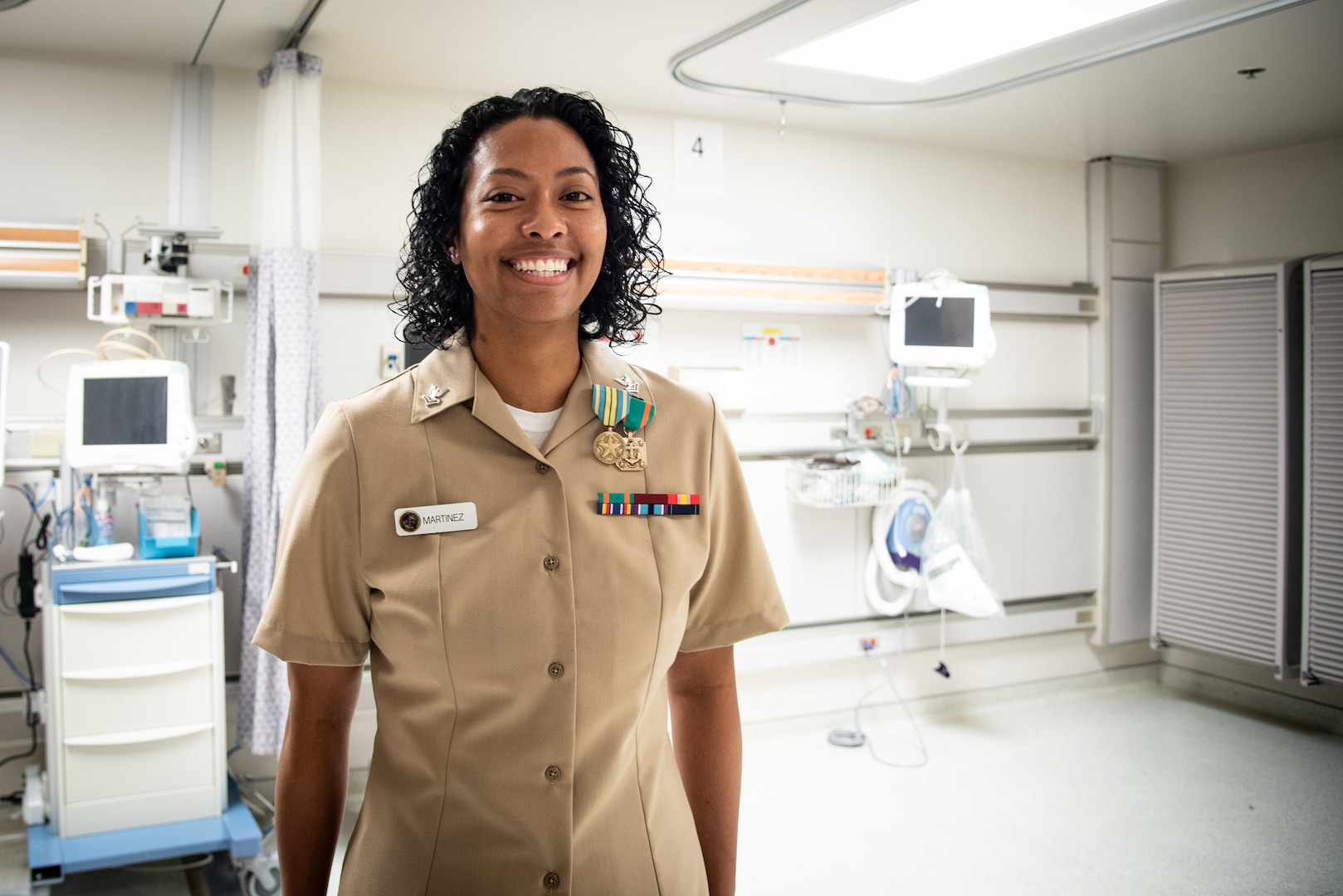 Petty Officer 3rd Class Natassia Martinez, RT (R), received the Military Outstanding Volunteer Medal in recognition for her dedication to the Carteret County Human Society and the Carteret Big Clean Sweep.  Martinez, a native of Murrieta, California, serves as a Radiologic Technologist aboard Naval Health Clinic Cherry Point and enjoys the opportunity to serve the Eastern NC community through work benefitting animals.