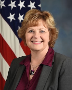 Catherine White poses for her official portrait in the Army portrait studio at the Pentagon in Arlington, Va., Oct., 15, 2019.  (U.S. Army photo by Monica King)