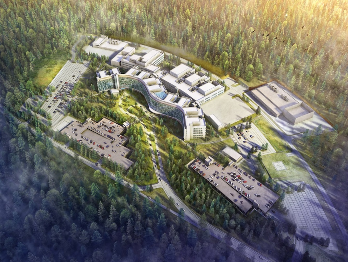 Rendering of the Rhine Ordnance Barracks Medical Center Replacement (ROBMCR) project. 

The contract to build the largest U.S. hospital outside the United States has been signed, marking a significant step forward in progressing the Rhine Ordnance Barracks Medical Center Replacement (ROBMCR) project.

The German Construction Administration, in partnership with the U.S. Army Corps of Engineers, Europe District and the U.S. Defense Health Agency, awarded a €859 million (approximately $969 million) contract to Züblin and Gilbane Joint Venture to construct a new hospital at Rhine Ordnance Barracks, Germany.