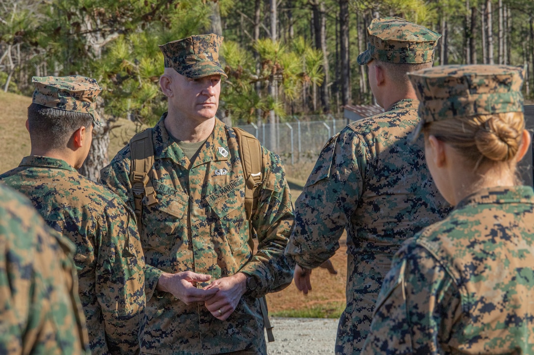 U.S. Marine Corps Sgt. Maj. of the Marine Corps Troy E. Black visted MCAS Cherry Point as part of the II Marine Expeditionary Force (II MEF) Force-Level-Summit that is intended to demonstrate the capabilities of II MEF and how it would operate in a maritime environment.