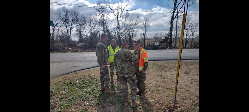 Pfc. Cody Warmath's family's home in Benton Ky., suffered severe damage during the the tornado that hit Dec. 10, 2021 but he still chose to volunteer to be activated with the 2113th Transportation Company out of Paducah, Ky