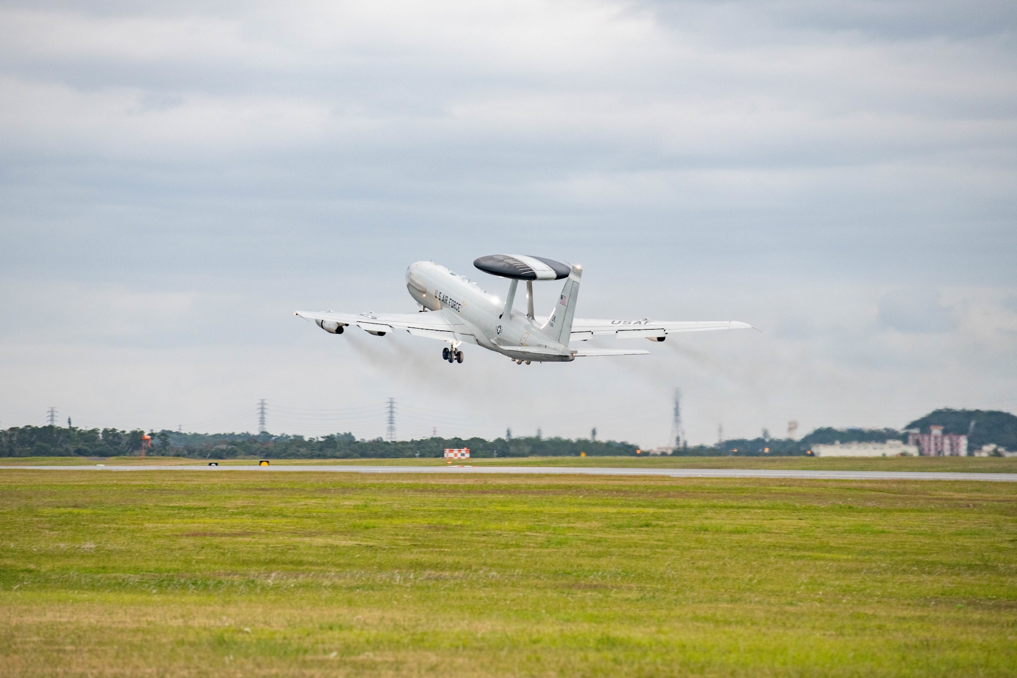 A plane takes off