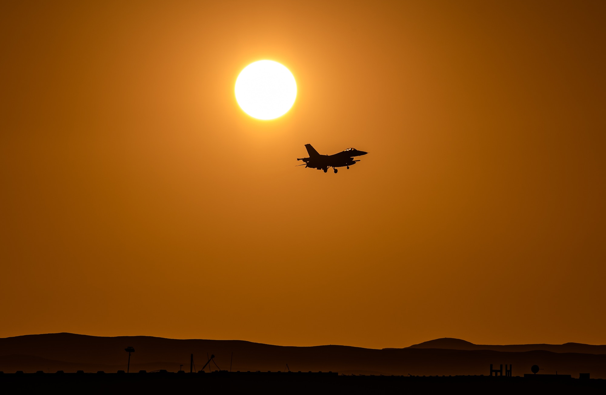 The U.S. Air Force 55th Expeditionary Fighter Squadron flies during Desert Falcon in Israel, Jan. 16, 2022. Desert Falcon is a joint international exercise in which the Israeli and U.S. aircrews flew wing-to-wing and trained for various aerial scenarios and strikes.