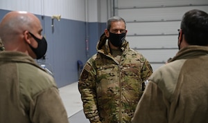 Gen. Ken Wilsbach, Pacific Air Forces commander, visits Eielson Air Force Base, Alaska, Jan. 4, 2022.