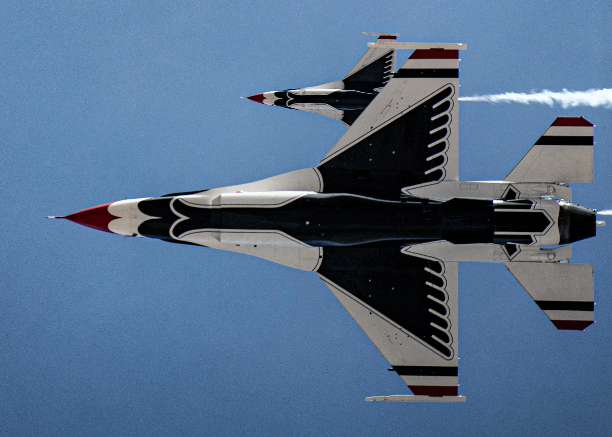 The United States Air Force Air Demonstration Squadron "Thunderbirds" run through a full airshow demonstratio