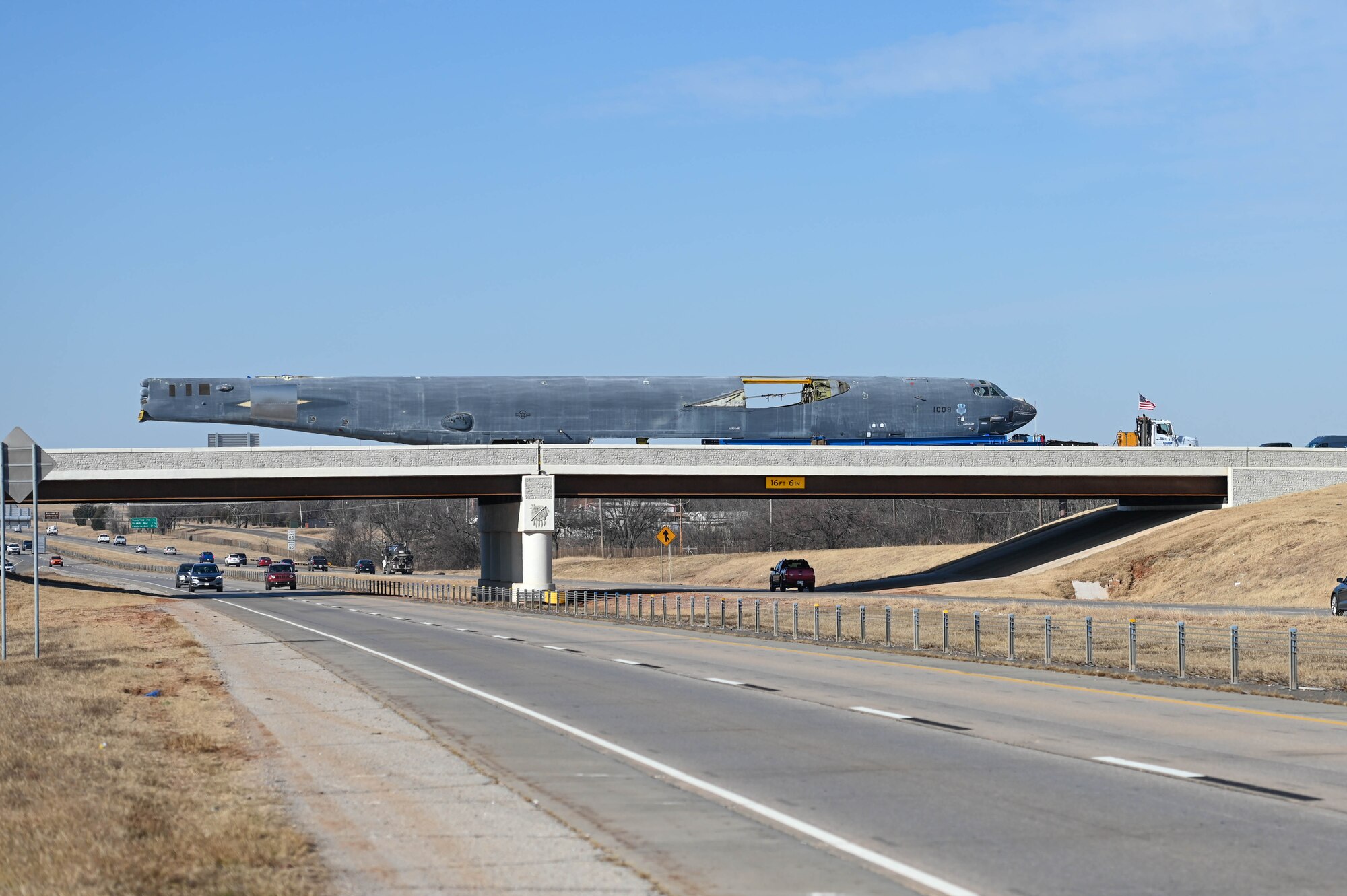 Truck carrying aircraft fuselage