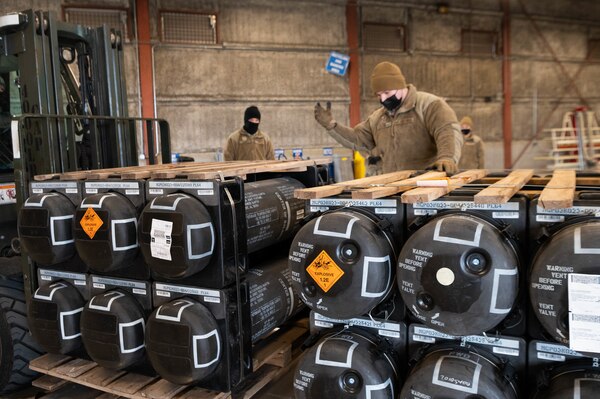Airmen prepare equipment for shipping.