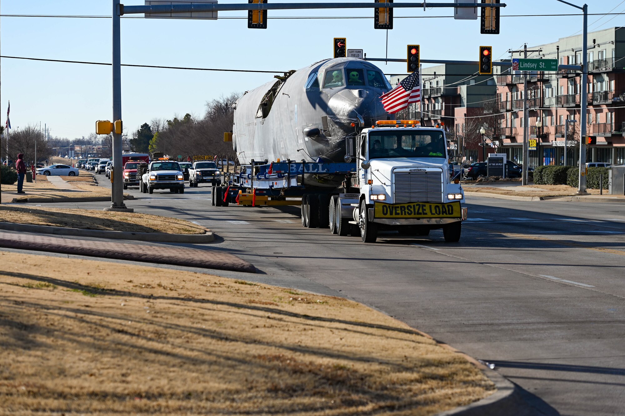 Truck carrying aircraft fuselage