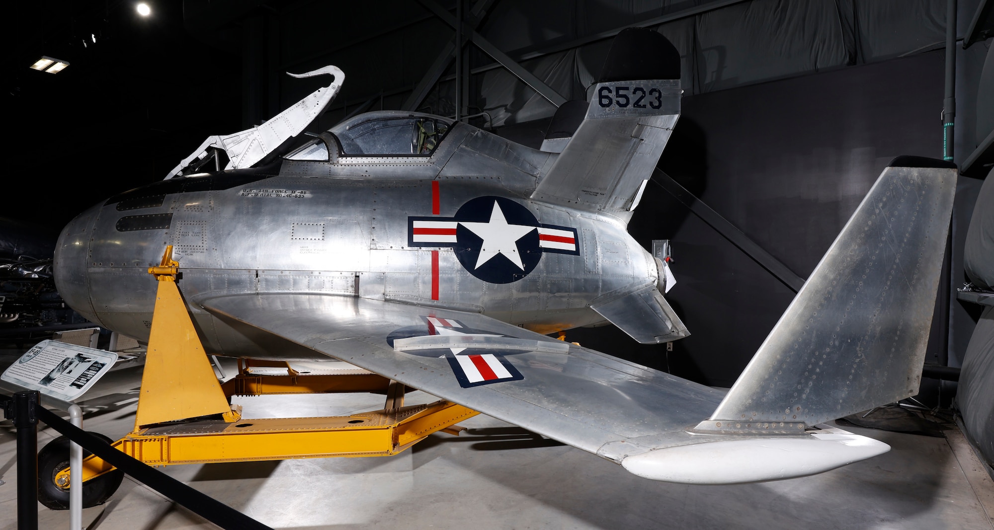 The McDonnell Aircraft Corp. developed the XF-85 Goblin "parasite" fighter to protect B-36 bombers flying far beyond the range of conventional escort fighters.