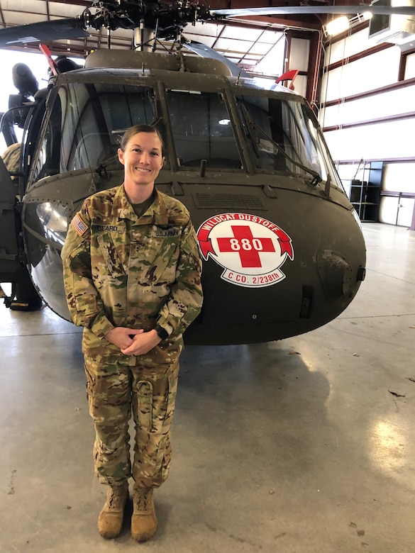 Chief Warrant Officer 2 Kristan Beard with the 63rd Theater Aviation Brigade.