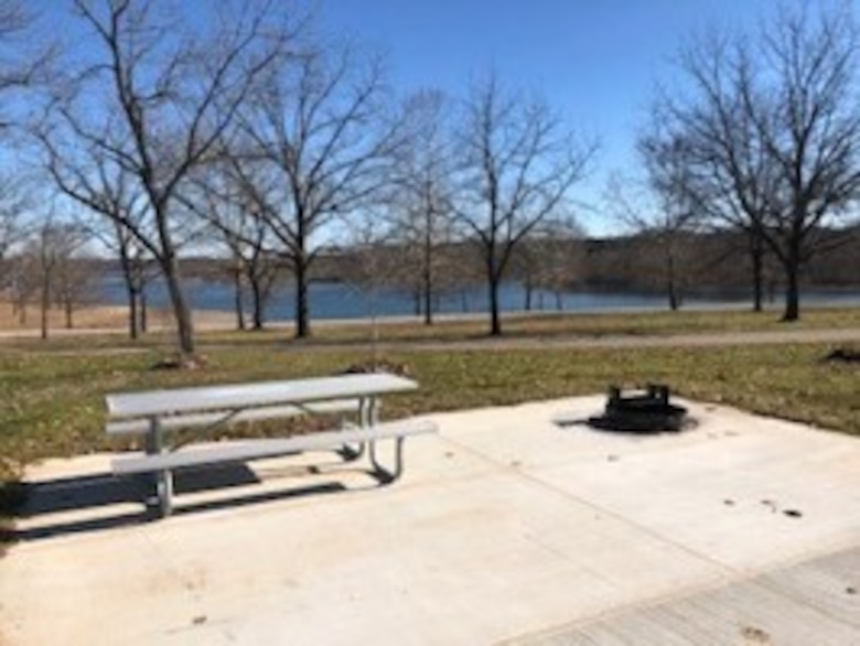 A campsite located in the Ruark Bluff East Campground overlooks Stockton Lake near Stockton, Mo. The updated campsites are a result of supplemental funding received for damages during the 2019 flood event.