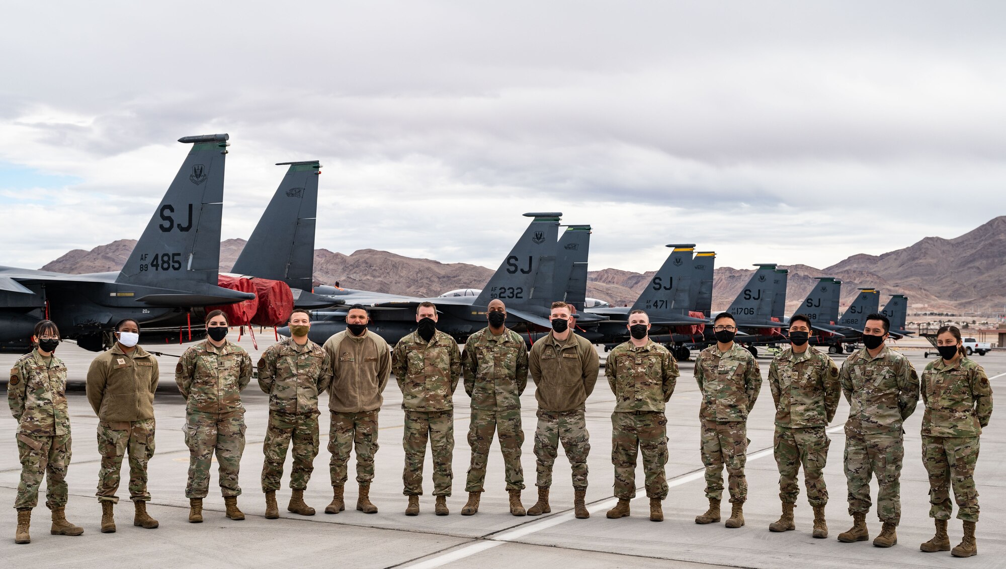 group photo in front of F-15E