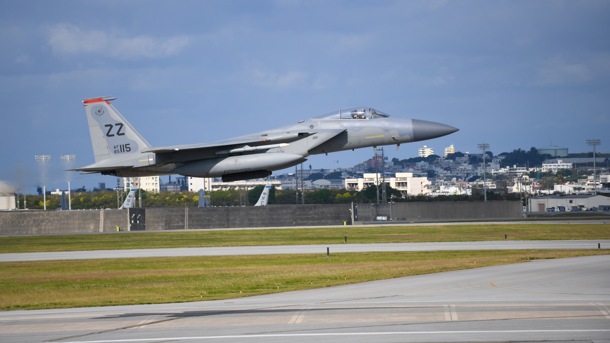 Photo of an F-15 taking off