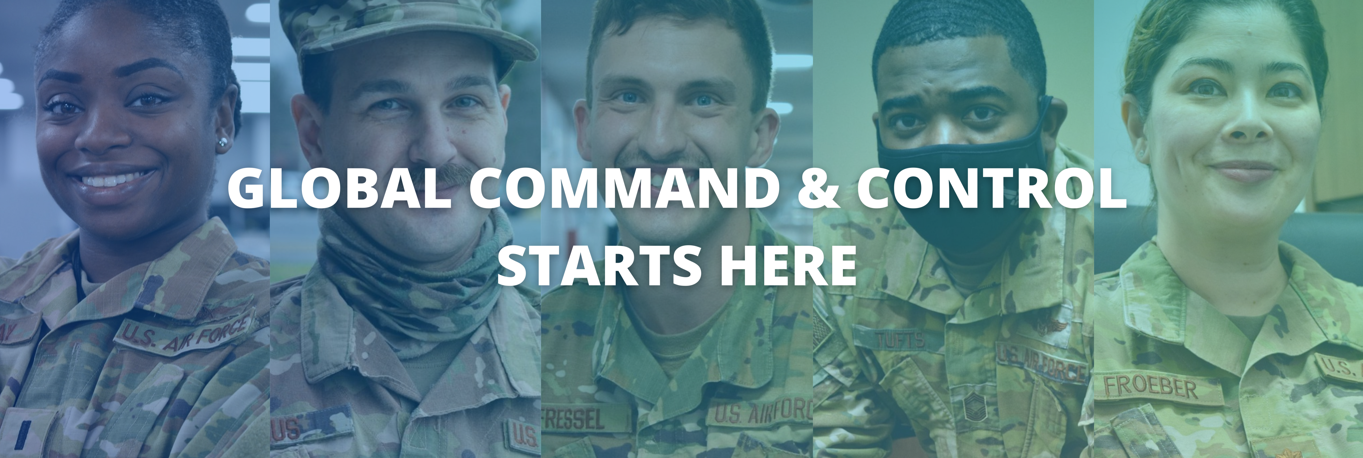 A graphical image that showcases the men and women who support global command and control from the 618th Air Operations Center.