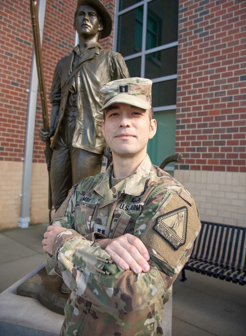 Capt. John C. Hemby, Virginia Army National Guard Recruiting and Retention commander, shown at Virginia National Guard’s Sgt. Bob Slaughter Headquarters in Richmond, Virginia, Dec. 22, 2021. Hemby rendered potentially lifesaving aid to three people in two months.