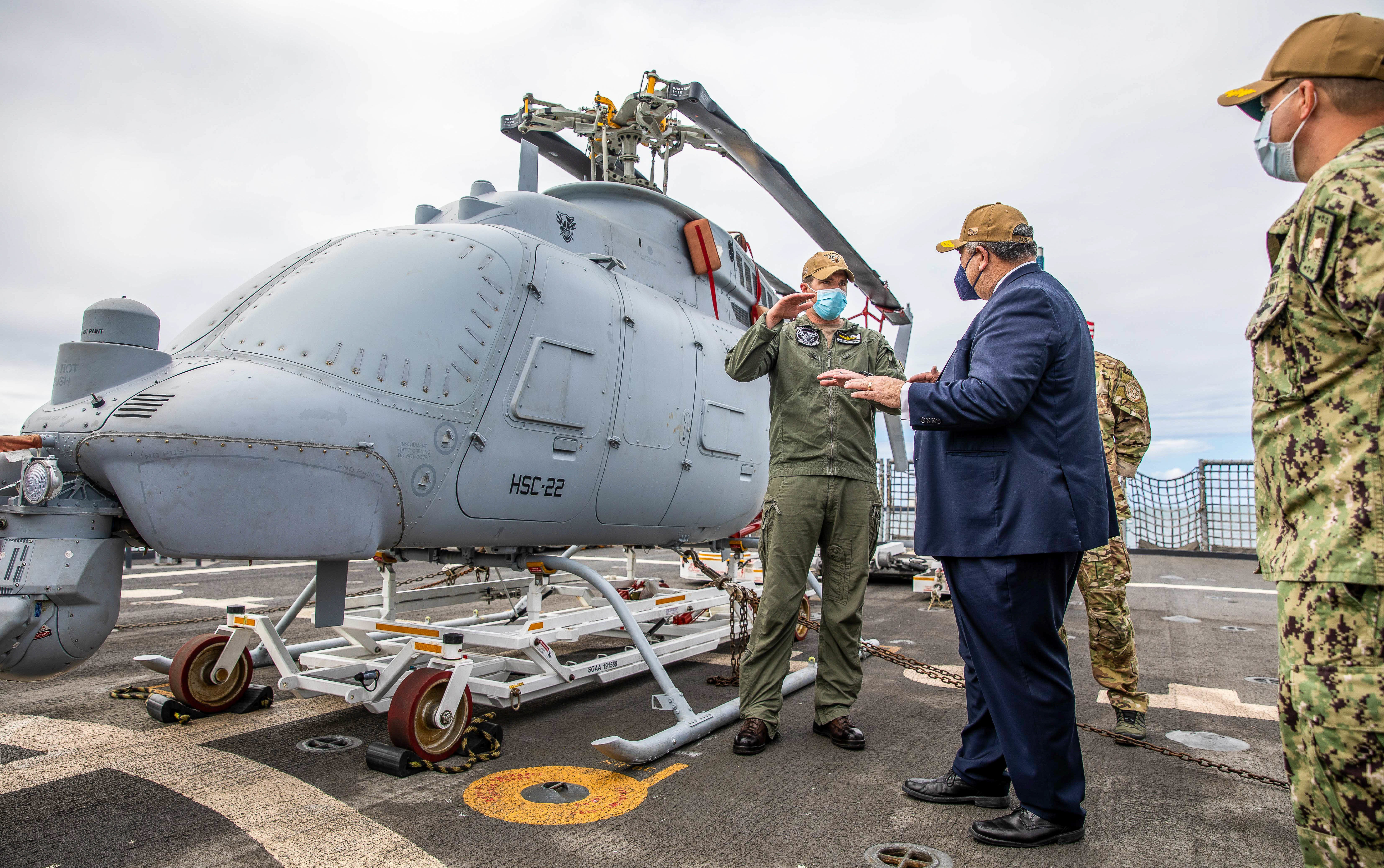 Secretary of the Navy Carlos Del Toro visits USS Milwaukee (LCS 5) during his visit to Puerto Rico.