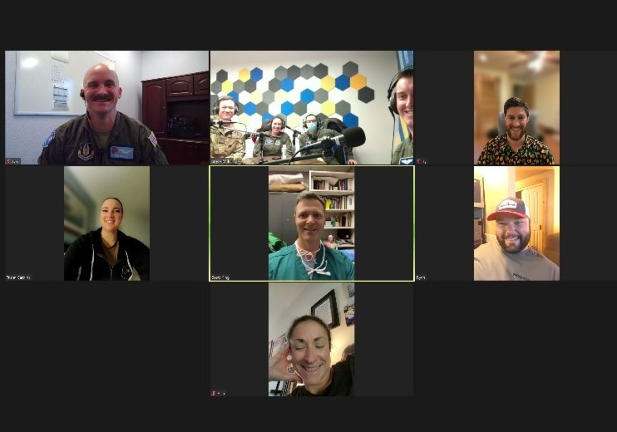 Members of the August 2019 mission, REACH 797, recently reunited via Zoom to discuss the events that led up to that day and how each played a role in a Soldier’s survival. The Dover Air Force Base, Delaware, C-17 Globemaster III flew a non-stop, 8,000-mile flight from Bagram Air Base, Afghanistan, to San Antonio, Texas, after Ryan, an Army Soldier, was critically wounded in an improvised explosive blast. (Courtesy photo)