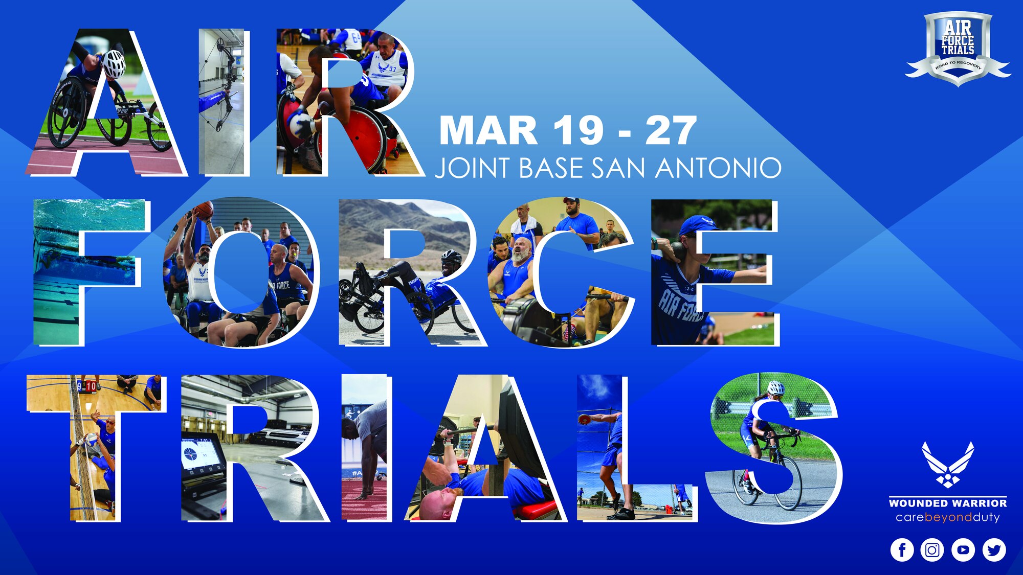 One of the biggest changes for the Air Force Wounded Warrior (AFW2) Program this year is the updates to 2022 Air Force Trials. Normally this big event is held at Nellis Air Force Base in Nevada, but due to Covid, this year things will be different. The 2022 Air Force Trials is coming to Joint Base San Antonio, Texas March 19-27.