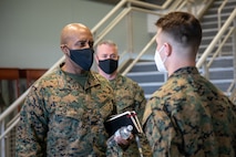 U.S. Marine Corps Lt. Gen. Michael E. Langley, Fleet Marine Force, Atlantic (FMFLANT), Marine Forces Command (MARFORCOM), Marine Forces Northern Command (MARFORNORTH) commander, tours Fort Pickett, Virginia, on Jan. 23, 2022. The purpose of the visit was to see the facilities on Fort Pickett, meet with service members supporting the Task Force, and discuss future plans for Operation Allies Welcome. The Department of Defense, through U.S. Northern Command, and in support of the Department of Homeland Security, is providing transportation, temporary housing, medical screening, and general support for at least 50,000 Afghan evacuees at suitable facilities, in permanent or temporary structures, as quickly as possible. This initiative provides Afghan personnel essential support at secure locations outside Afghanistan. (U.S. Marine Corps photo by Lance Cpl. David Intriago)