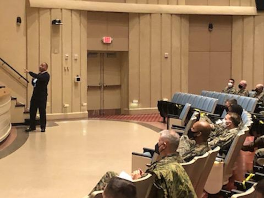 The 16th Sergeant Major of the Marine Corps, retired Sergeant Major Carlton W. Kent, starts off the Headquarters Battalion's Back in the Saddle training event.