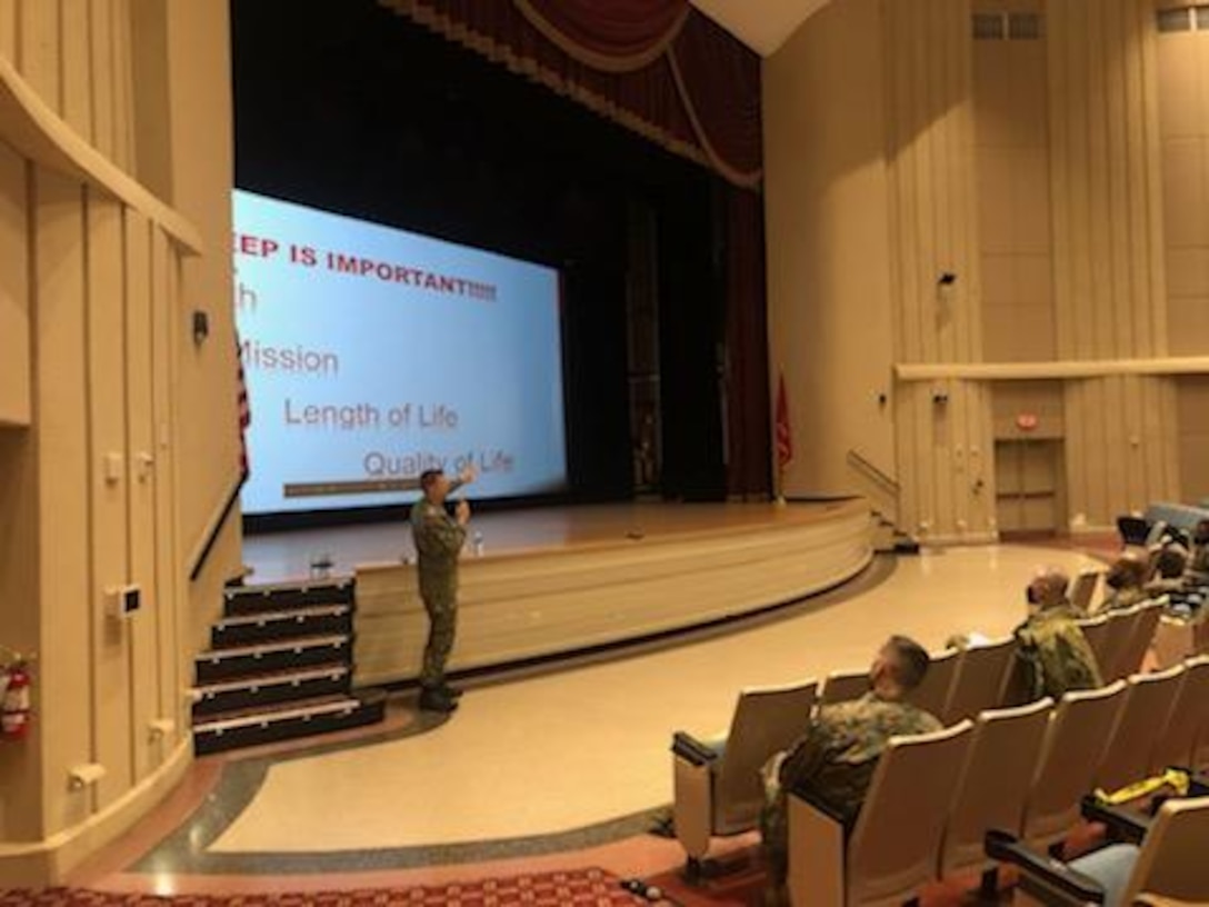 The 16th Sergeant Major of the Marine Corps, retired Sergeant Major Carlton W. Kent, starts off the Headquarters Battalion's Back in the Saddle training event.