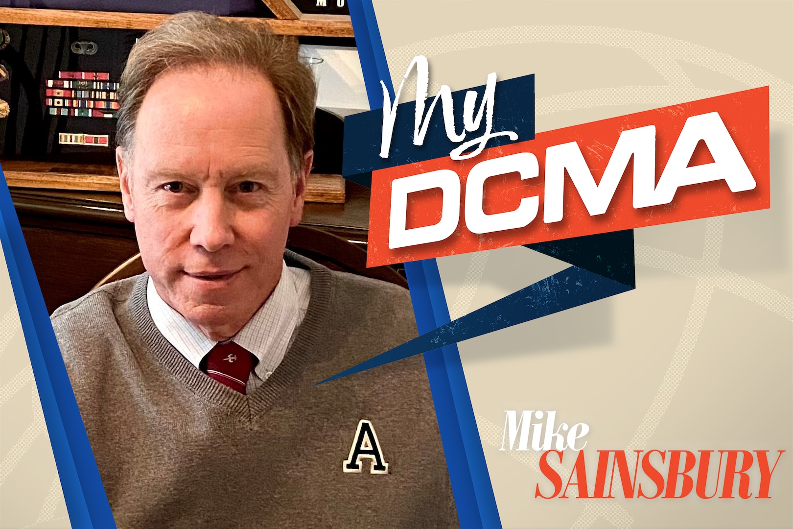 My DCMA program graphic with Mike Sainsbury's picture on the left.