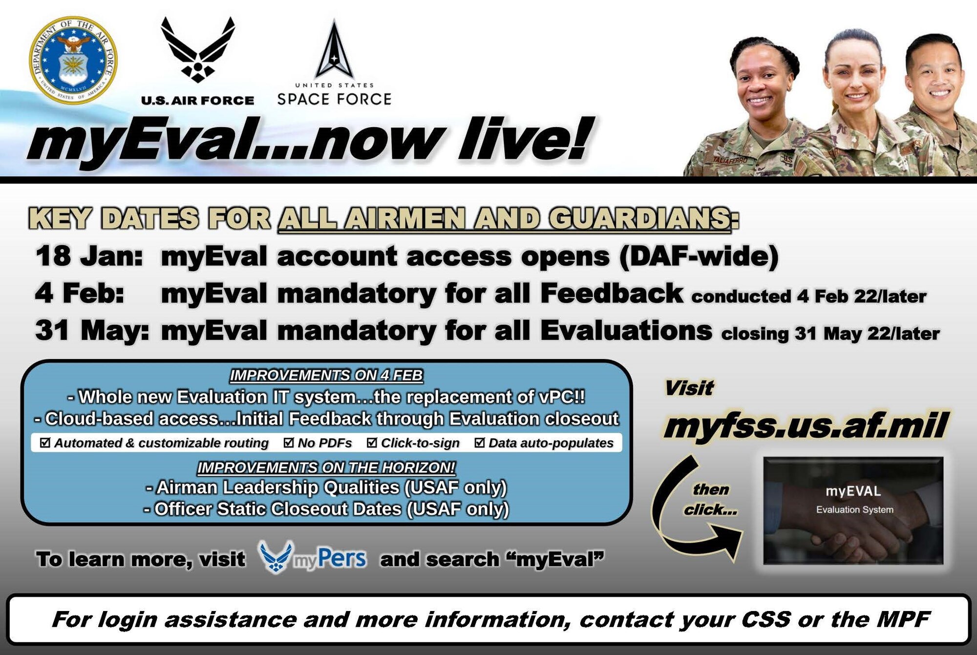 MyEval Is Now Live Air Force Materiel Command Article Display
